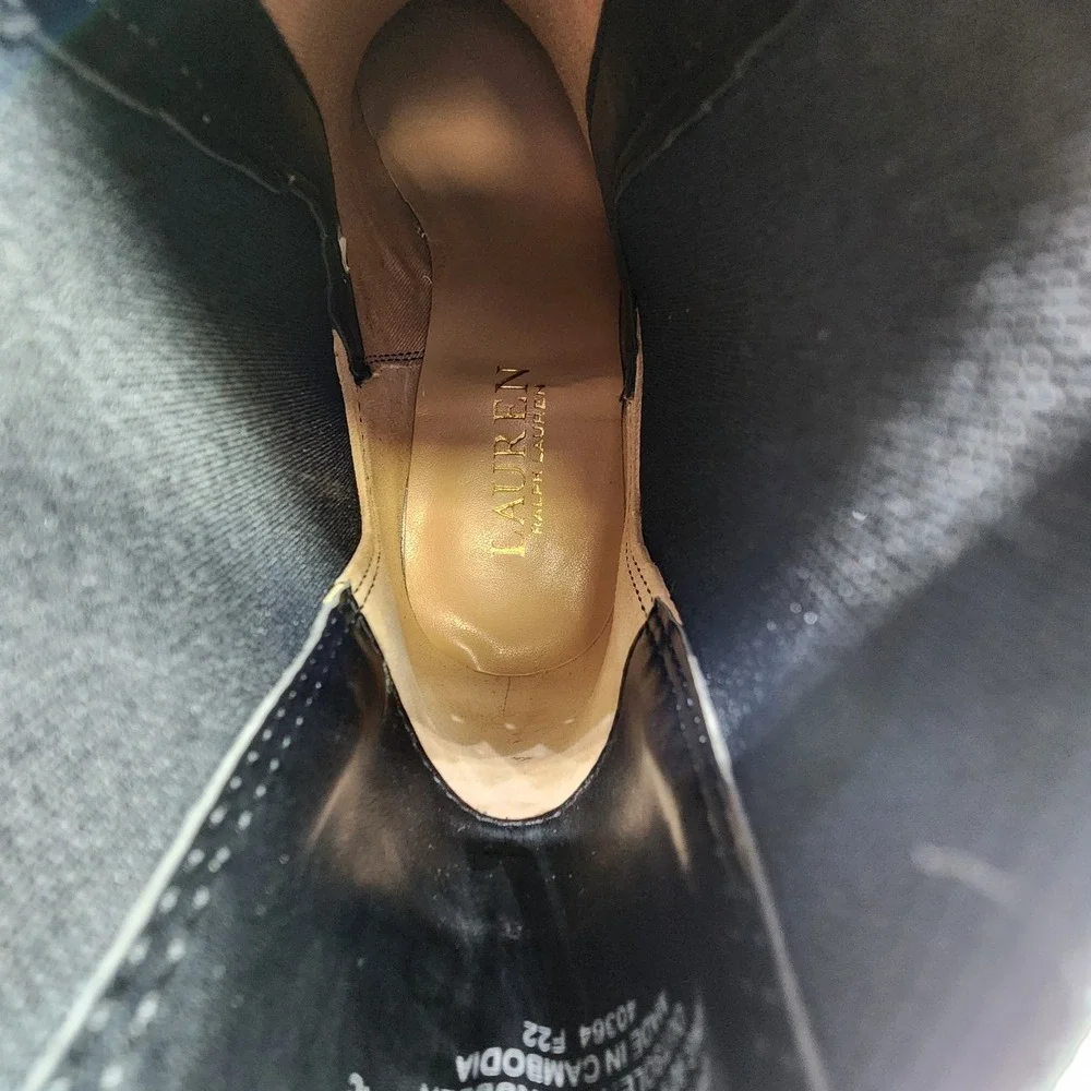 Lauren Ralph Lauren Mylah Stretch Metallic Ankle Boots Womens Size 8B NEW in Box